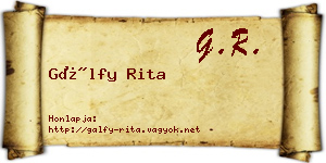 Gálfy Rita névjegykártya
